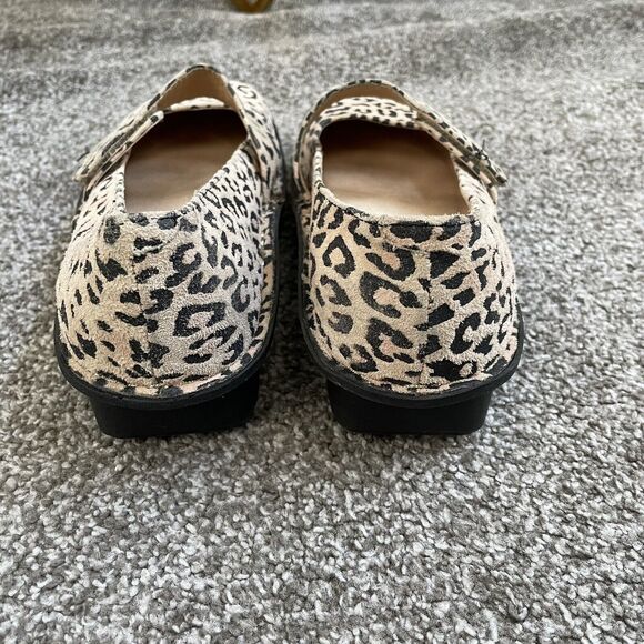 Alegria Feliz Classic Leopard Leather Suede Clogs Women's 38 7.5-8 Comfort Nurse - Picture 5 of 6